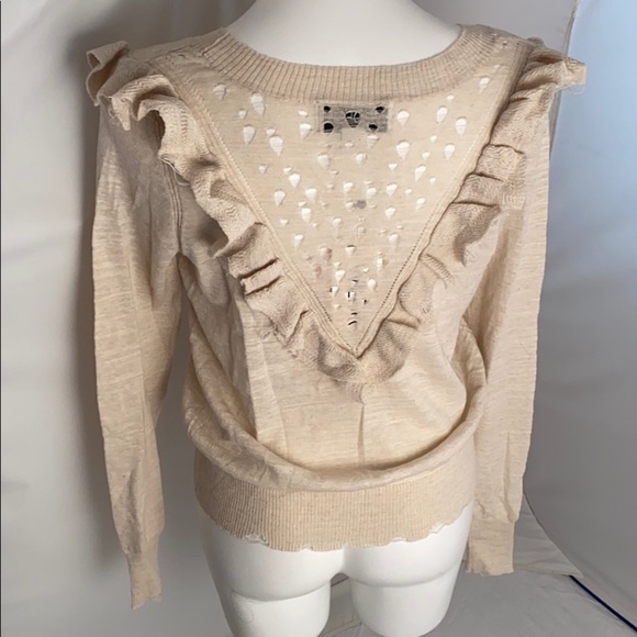 Wildfox Spring Bloom Zanetti in heather nude haze soft knit boho sweater - Picture 5 of 12